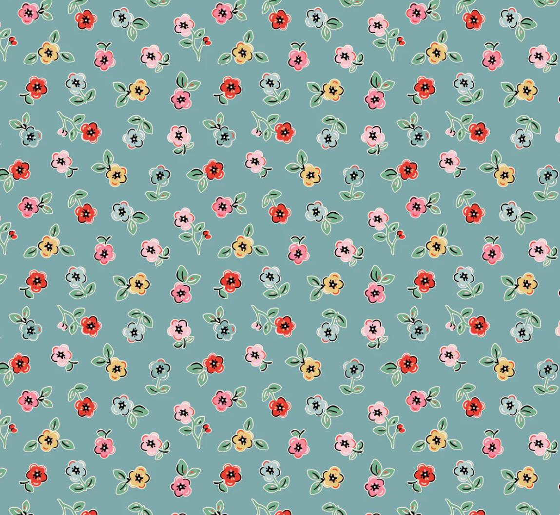 Home sweet home cheery florals blue | Poppie cotton | Elea Lutz | vintage | IN STOCK- VR24467