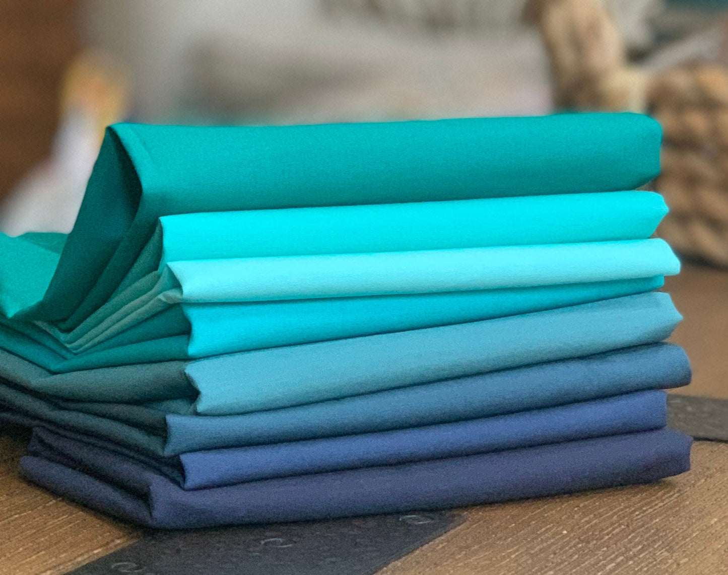 Caribbean Sea AGF solids - blenders | Fat quarters / 1/2 yards bundles 8 fabrics | Fast shipping | Pure solids | Blue - sea green
