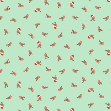 Christmas Lane - santa's helper - mint - RJR Studios - Holiday stripe - santa - robin - holiday classics - candy cane - RJ6143