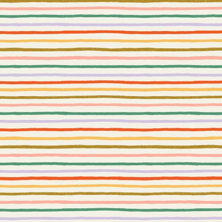Holiday Classics- Happy stripe - RP609 - CM6M - Rifle paper co - cotton and steel - christmas - holiday - metallic - summer