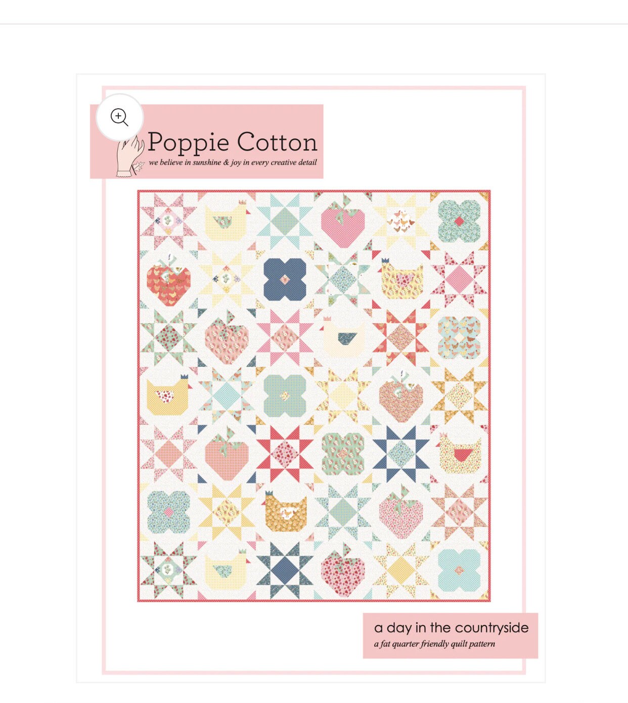 A day in the countryside paper pattern | Poppie cotton | prairie sisters homestead quilt size 72" x 84" - in stock - paper pattern - spring
