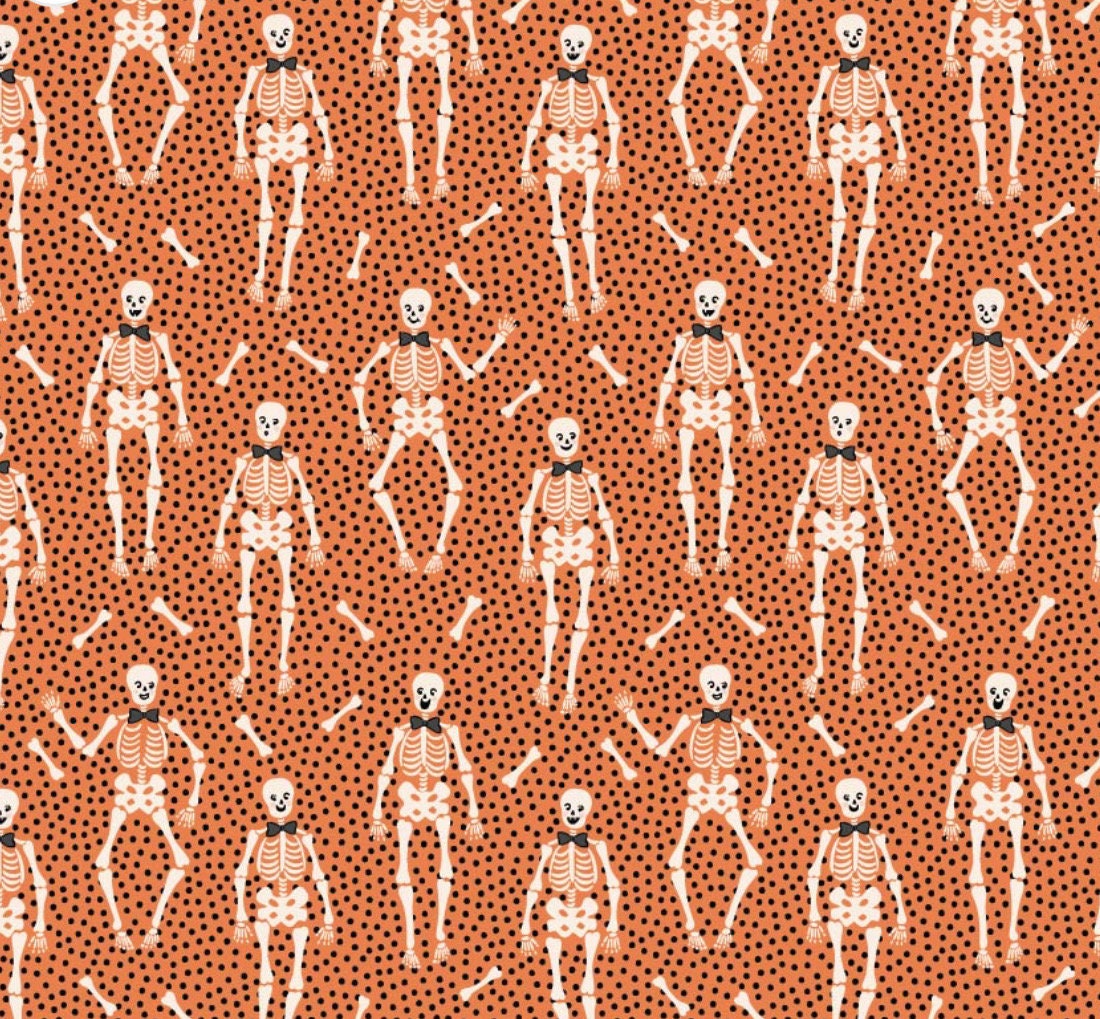 Sweet tooth halloween - Bones orange | Poppie cotton | Elea Lutz | trick or treat | In stock