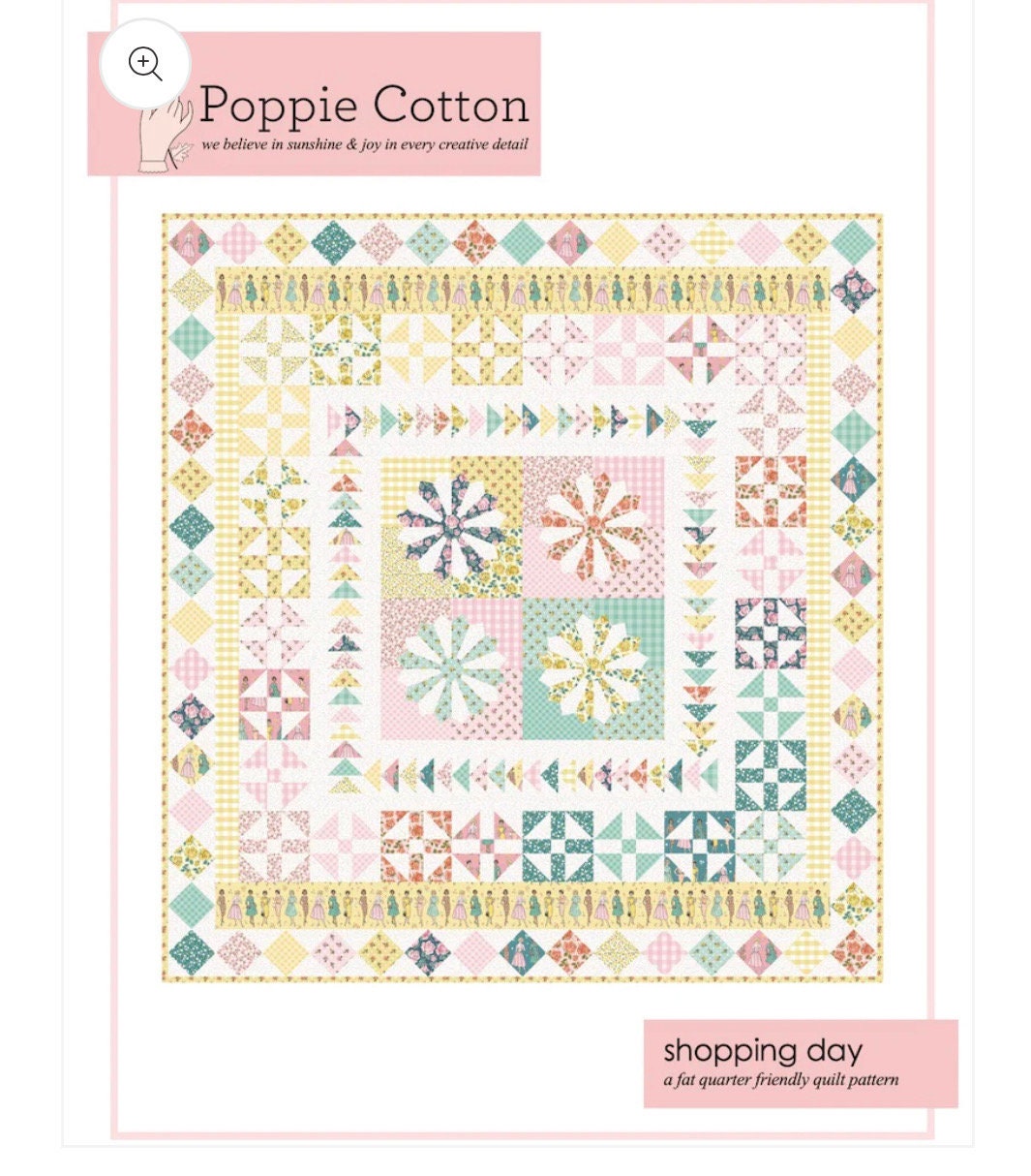 shopping day Pattern | Poppie cotton | delightful department store quilt size 60" x 64" - in stock - paper pattern - halloween
