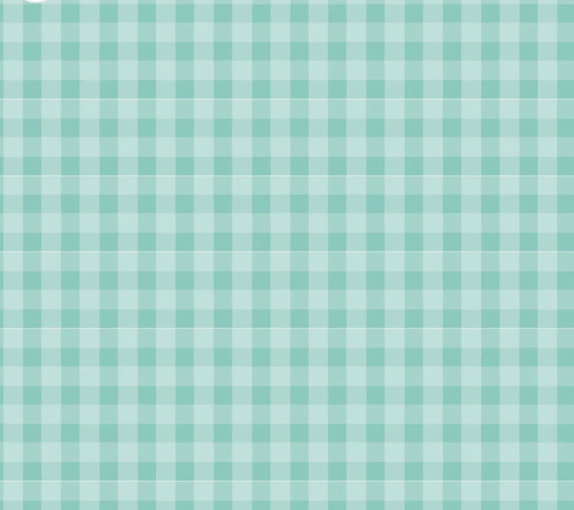 Pretty in plaid teal - Delightful department store | Poppy cotton | in stock | plaid | check | vintage | Lori Woods