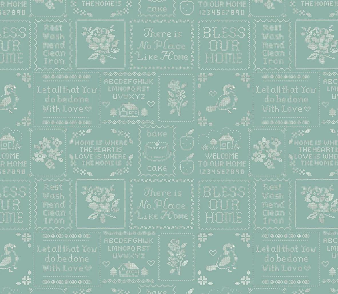 Home sweet home cross stitch blue | Poppie cotton | Elea Lutz | vintage | IN STOCK - VR24464