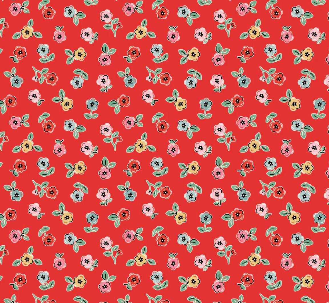Home sweet home cheery florals red | Poppie cotton | Elea Lutz | vintage | IN STOCK - VR24465