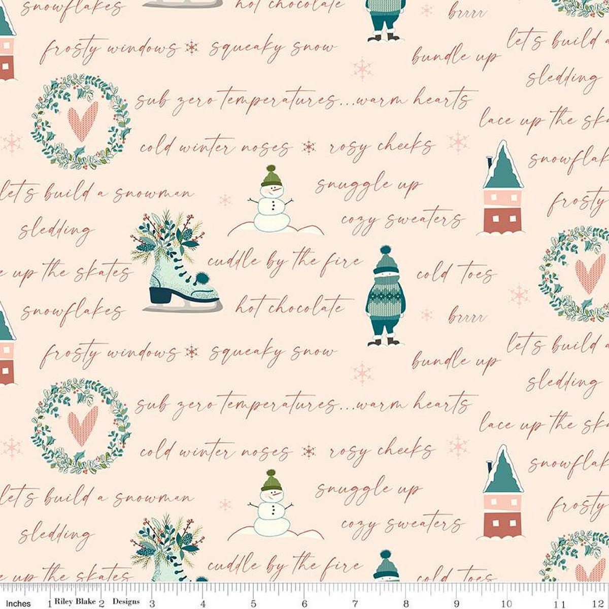 Frosty Holiday mini bundle 6 Fat Quarter - Arrival of winter - Holiday stripe - Juniper - teal - light pink