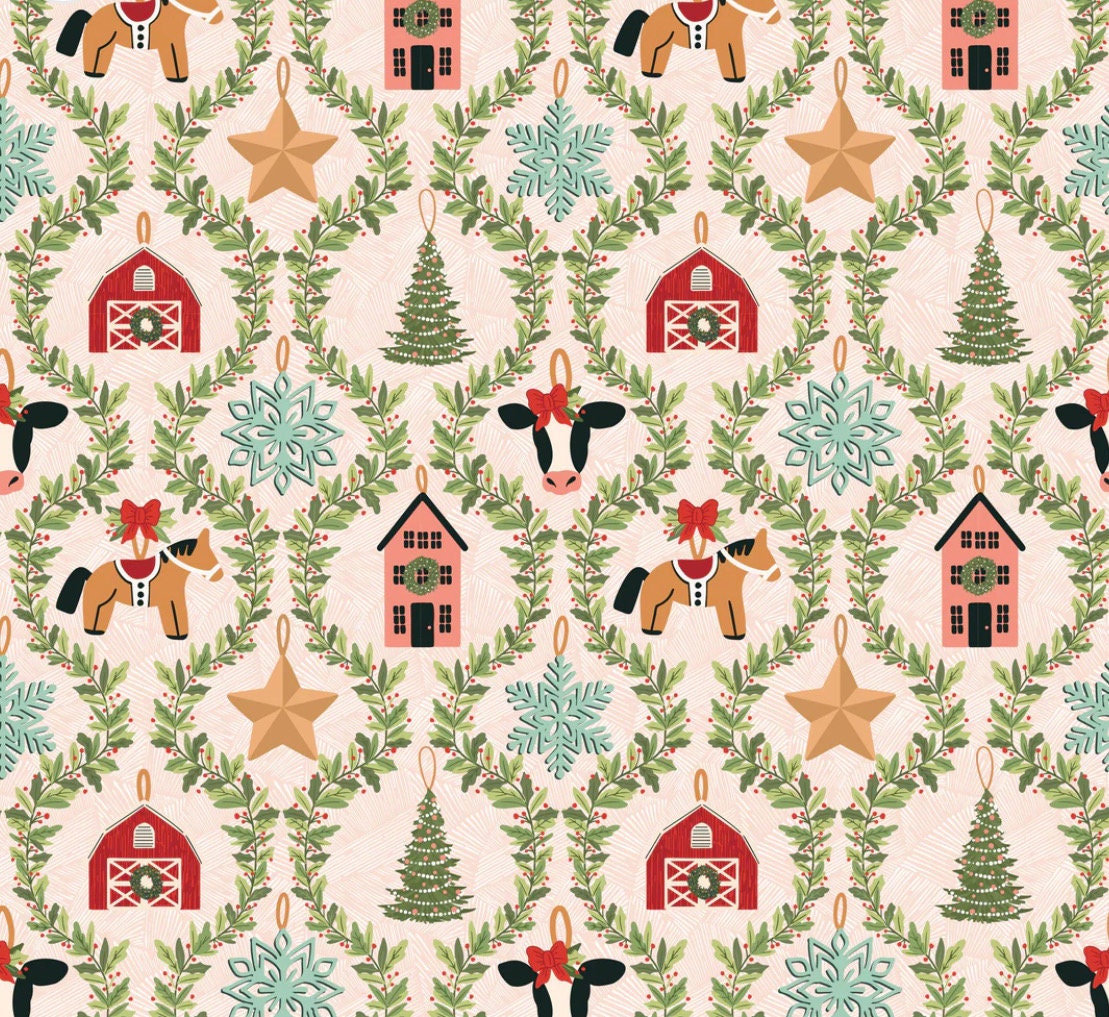 prairie christmas - Country ornaments Natural | Poppie cotton | Amanda Grace | holiday | shipping June 2024 - PC24360