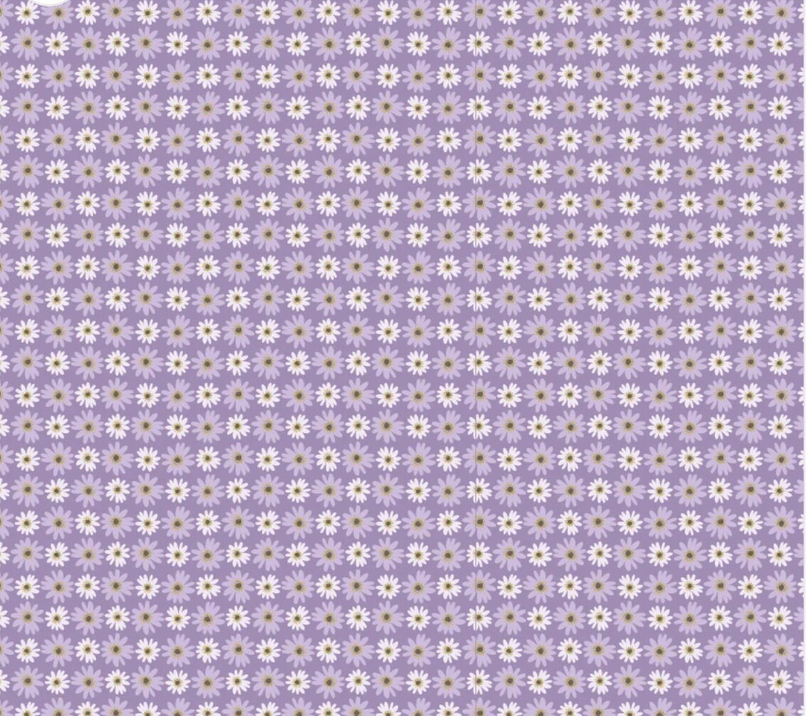 Nature sings Daisy bunch lavender | Poppie cotton | in stock | ditsy | floral | vintage | Lori Woods | plaid | birds