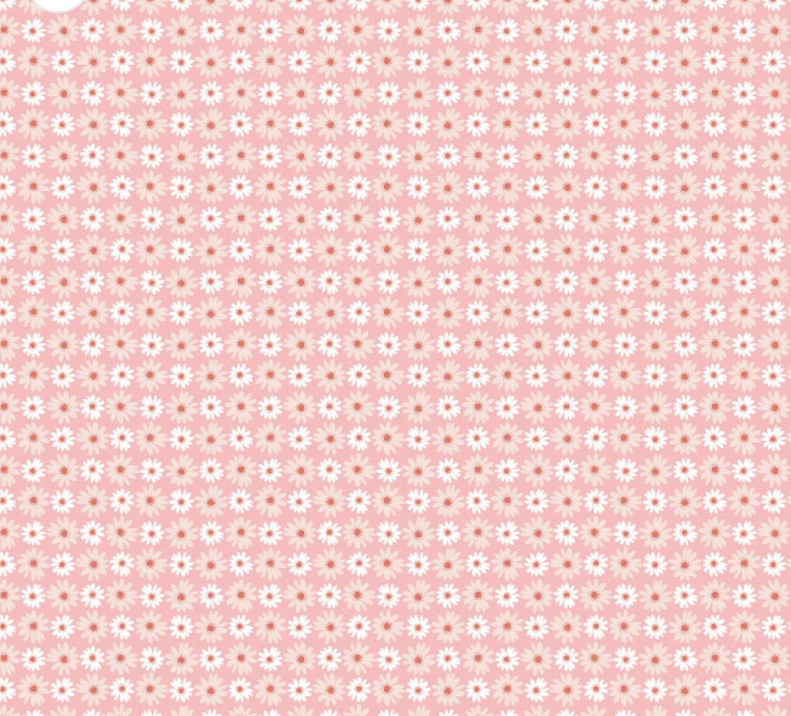 Nature sings Daisy bunch pink | Poppie cotton | in stock | ditsy | floral | vintage | Lori Woods | plaid | birds