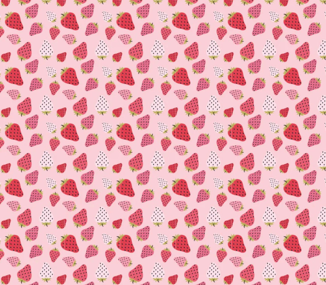 STRAWBERRY PATCH Pink - Prairie Sisters Homestead | Poppy cotton | in stock | floral | ditsy | vintage | Lori Woods