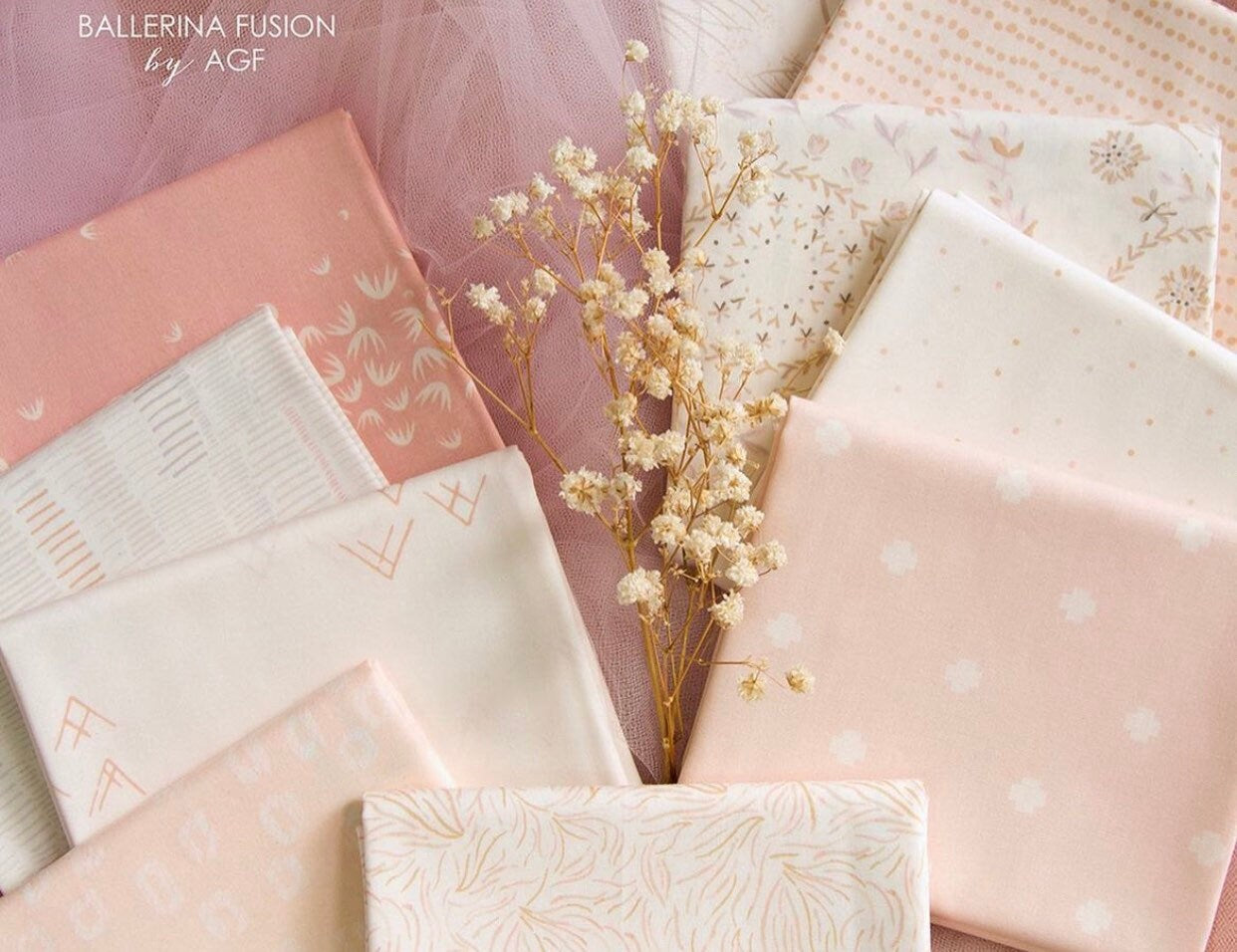 Ballerina Fusion - Low volume - delicate twist | AGF | Woodblock Ballerina | FUS-BL-1803 - Sharon Holland