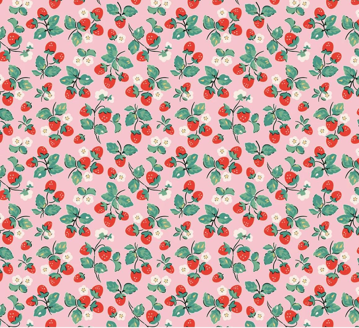 Home sweet home strawberry cake PINK | Poppie cotton | Elea Lutz | vintage | IN STOCK - VR24453