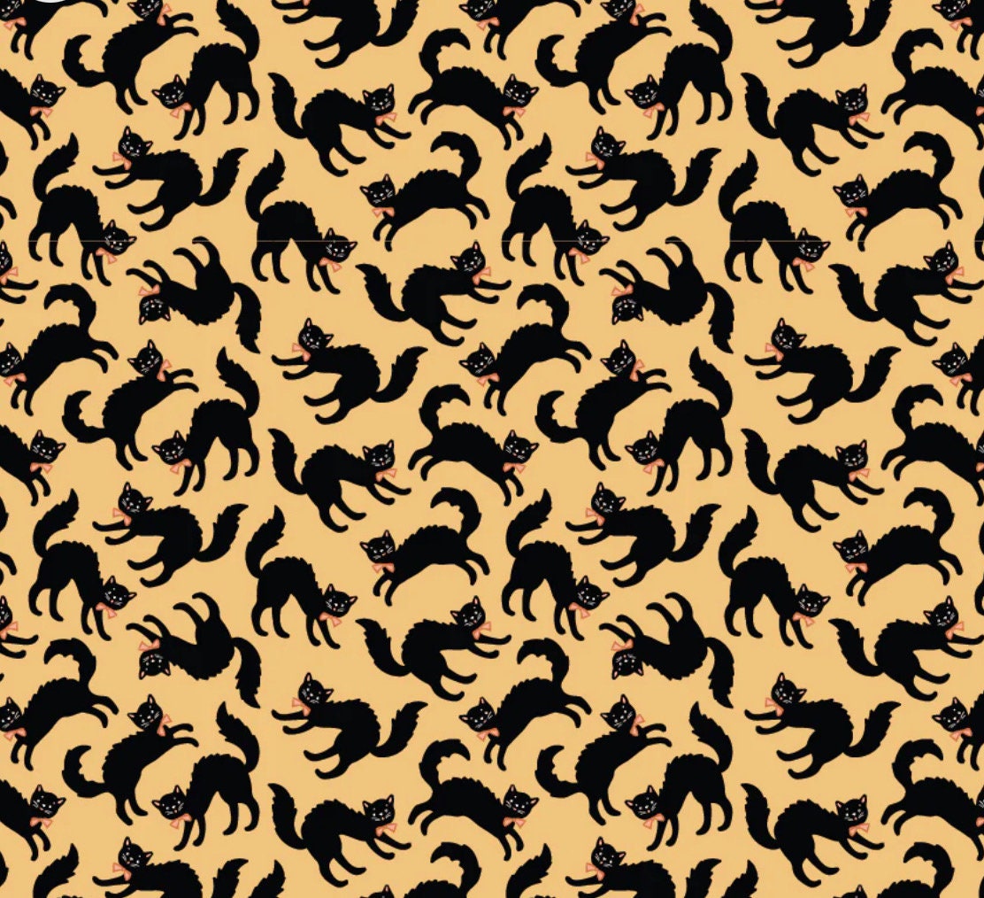Sweet tooth halloween - Scaredy cat yellow | Poppie cotton | Elea Lutz | trick or treat | In stock