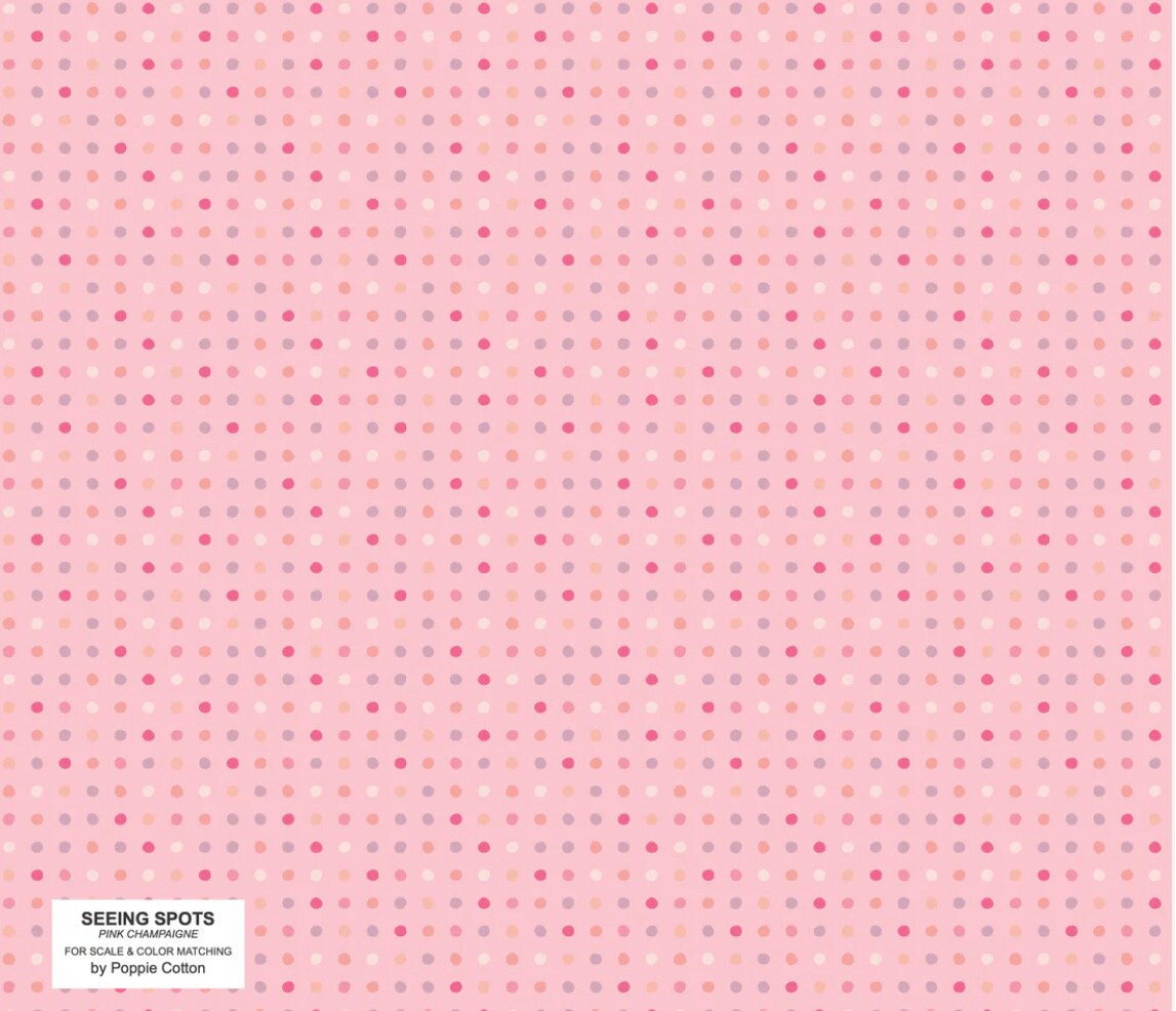 Pink champagne light pink - seeing spots | Poppy cotton | in stock | ditsy | polka dots | vintage | Lori Woods