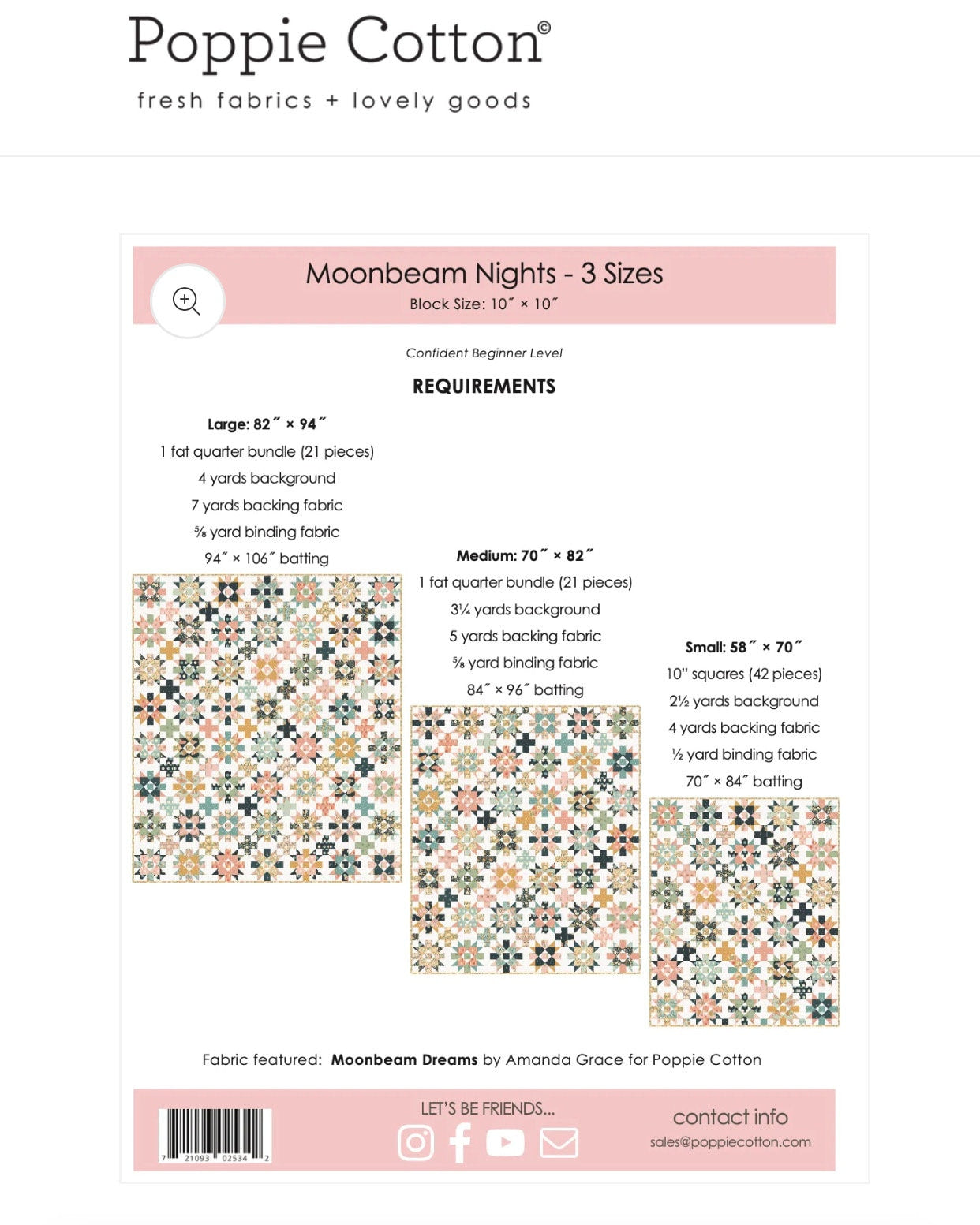 Moonbeam nights Pattern | Poppie cotton | Moonbeam dreams - in stock - paper pattern - halloween