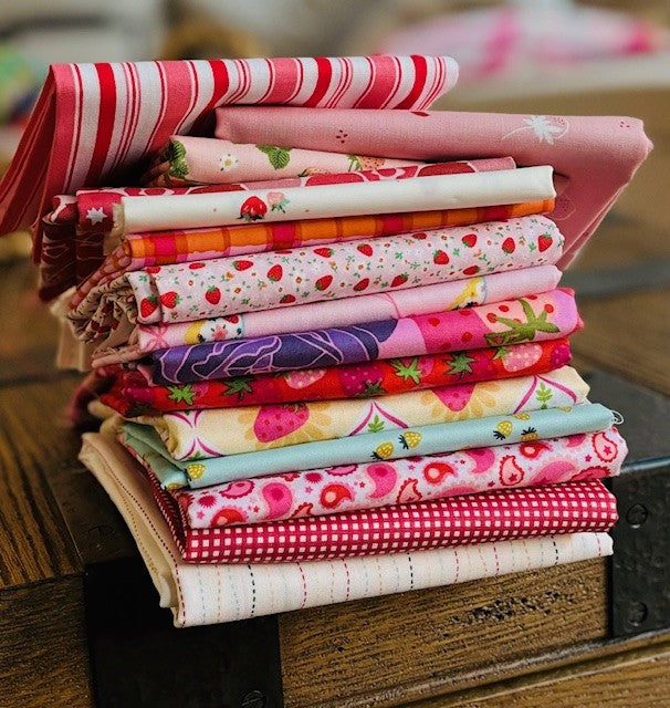Berry burst - Calico cowgirls - 15 piece FQ bundle - Strawberry - Market day | Cotton+Steel - plaid - gingham - Poppie cotton - lori Holt