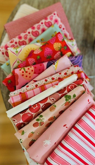 Berry burst - Calico cowgirls - 15 piece FQ bundle - Strawberry - Market day | Cotton+Steel - plaid - gingham - Poppie cotton - lori Holt