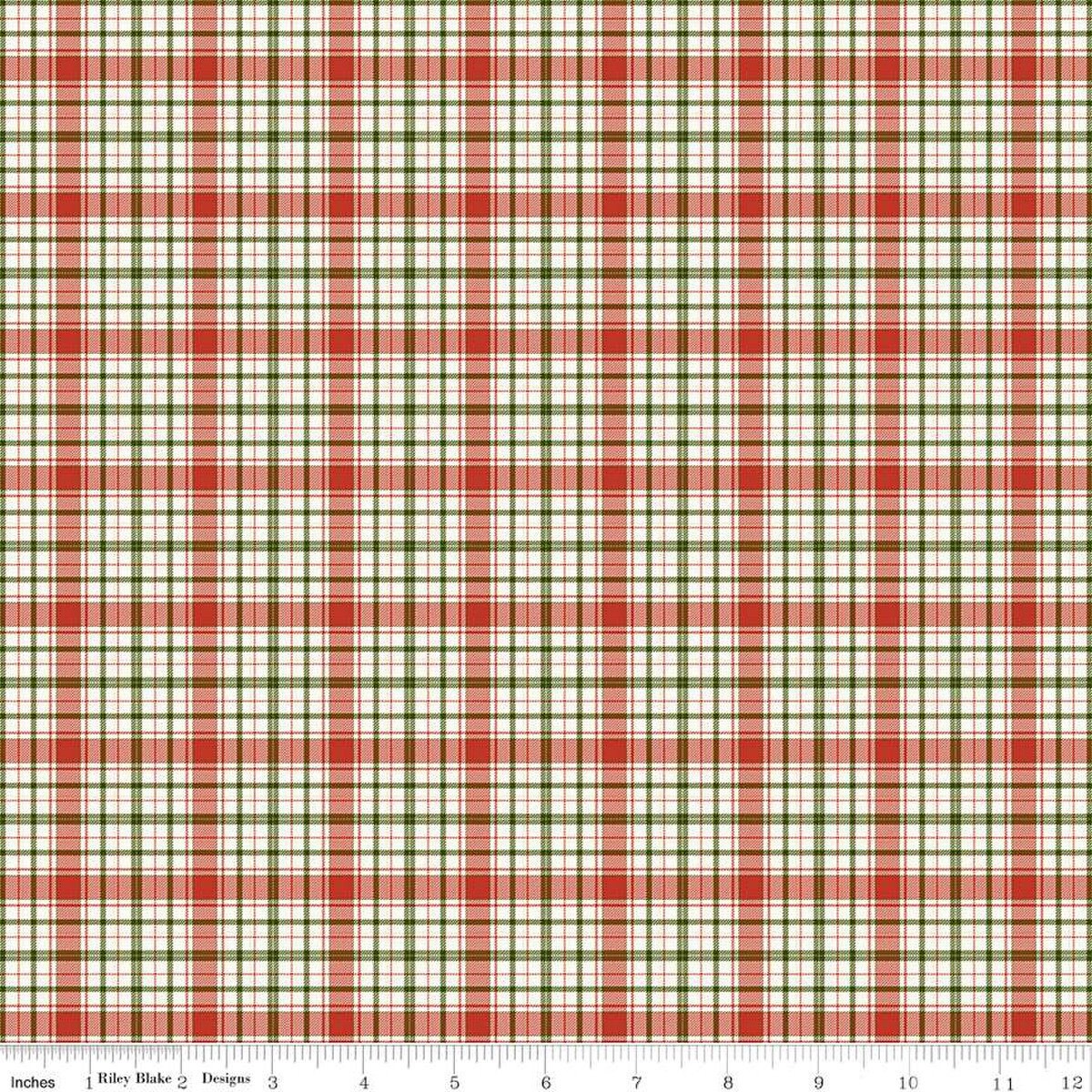 Christmas is in town plaid | C14746 | 100% cotton | Sandy Gervais | holiday - festive - tree - in stock