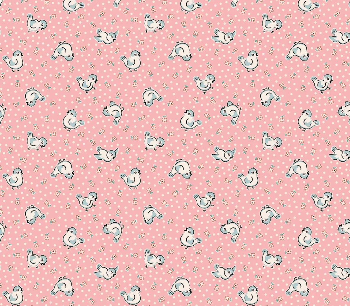 Home sweet home bluebirds pink | Poppie cotton | Elea Lutz | vintage | shipping Nov 2024 - VR24450