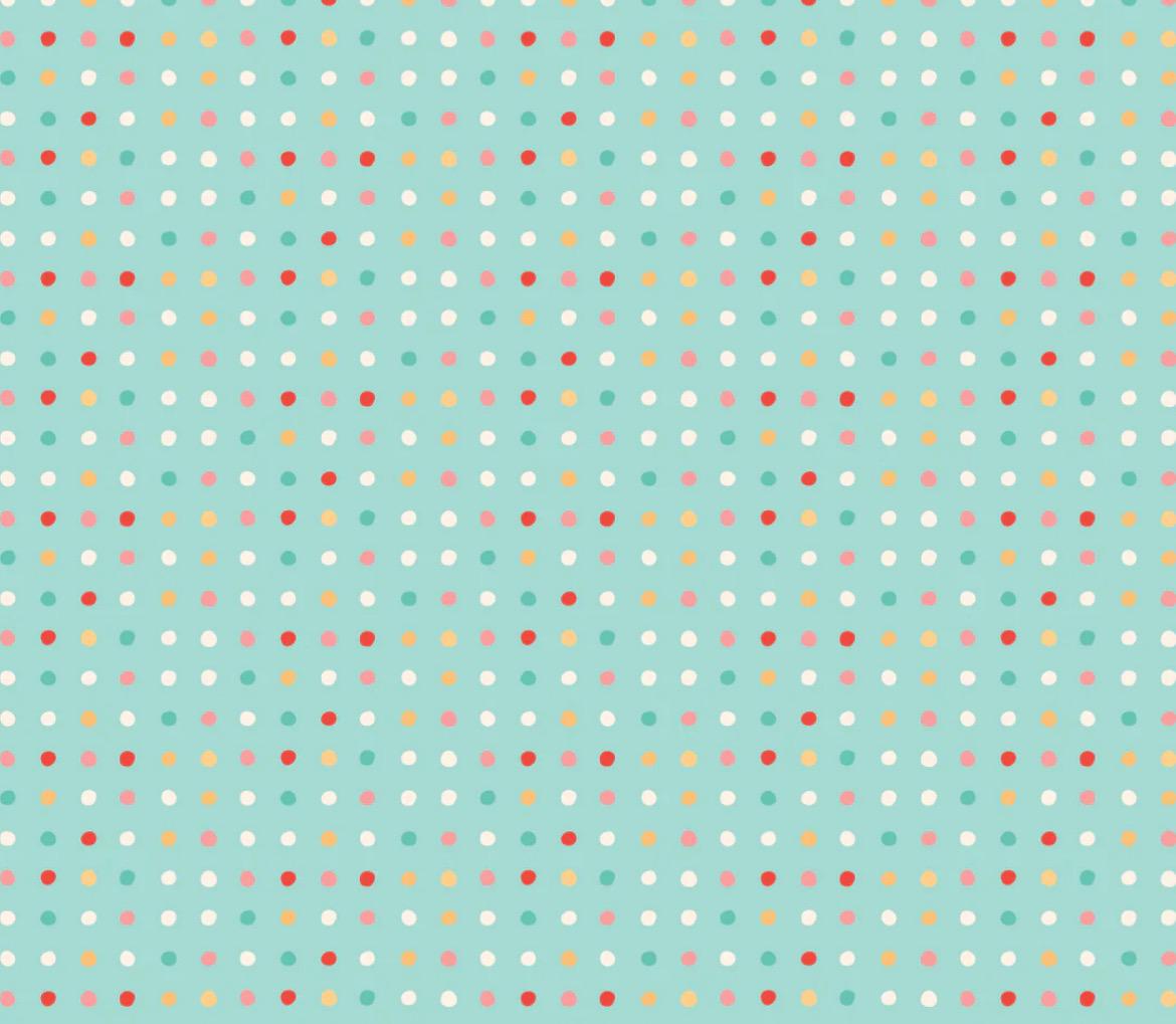 Mushroom blooms - Polka dots teal | Poppie cotton | vintage | in stock - MB24408