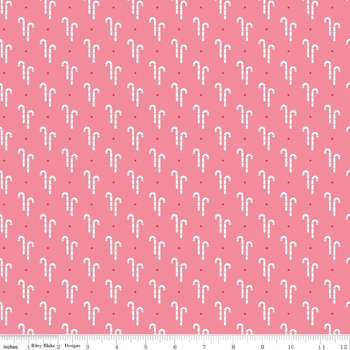 Cozy Christmas by Lori Holt - C7970-PINK | RBD | candy cane | 100% cotton | holiday fabric l ships fast