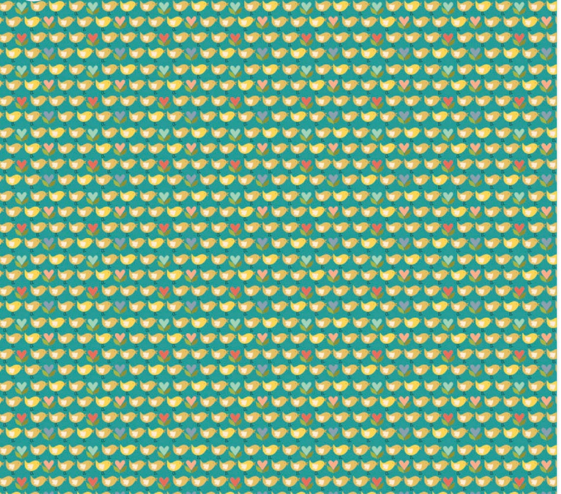 Little chicks teal - Betsy’s sewing kit | Poppy cotton | in stock | floral | ditsy | vintage | Lori woods