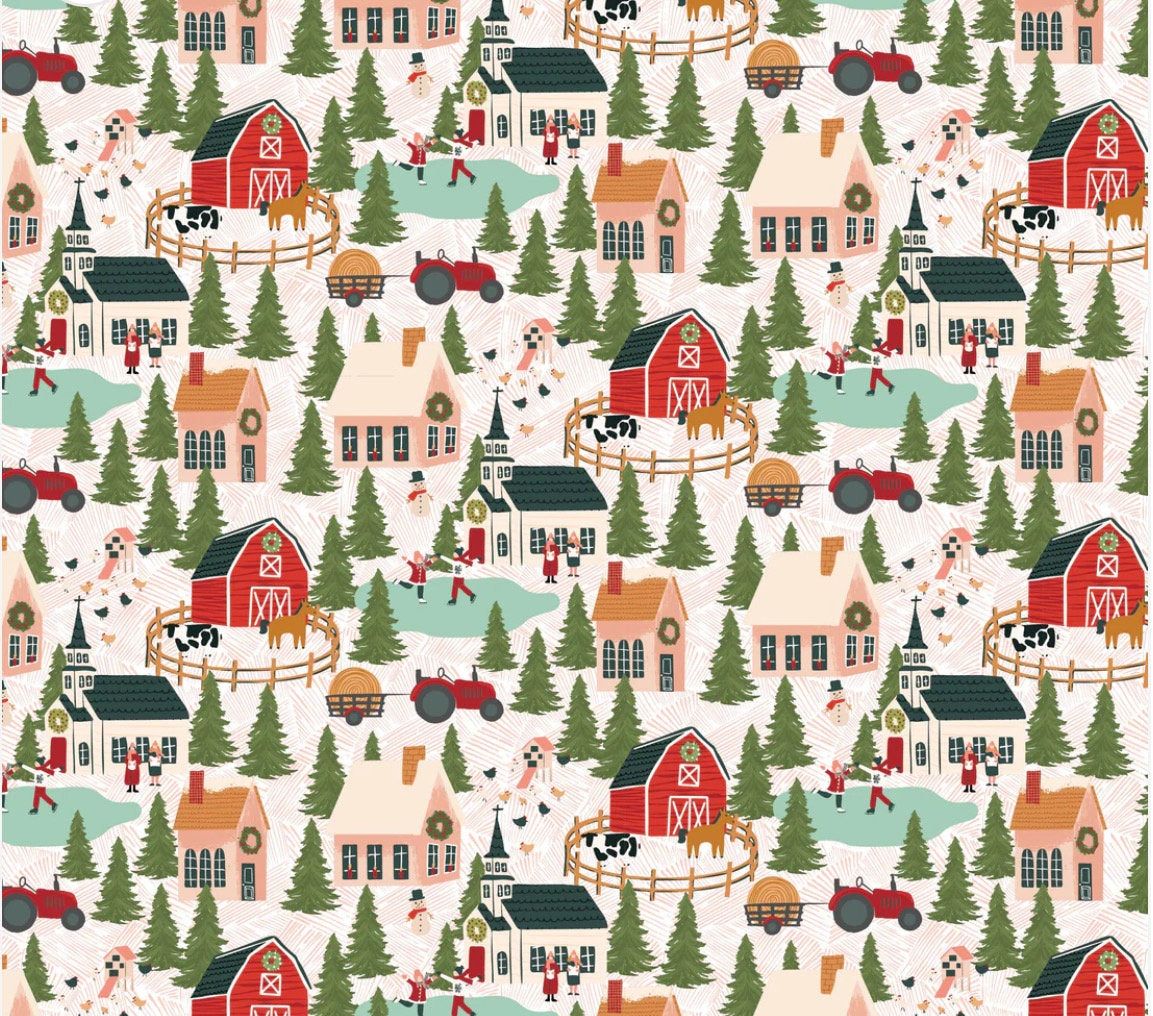 prairie christmas - Winter scene Natural | Poppie cotton | Amanda Grace | holiday | shipping June 2024 - PC24368