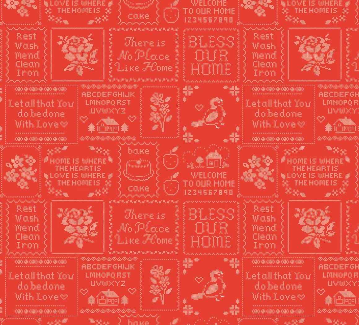 Home sweet home cross stitch red | Poppie cotton | Elea Lutz | vintage | IN STOCK - VR24462
