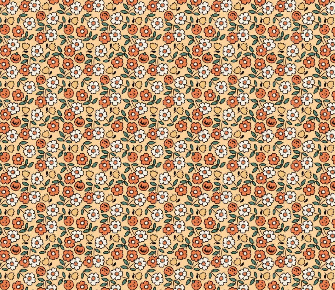 Sweet tooth halloween - Pumpkin Blossoms yellow | Poppie cotton | Elea Lutz | trick or treat | In stock