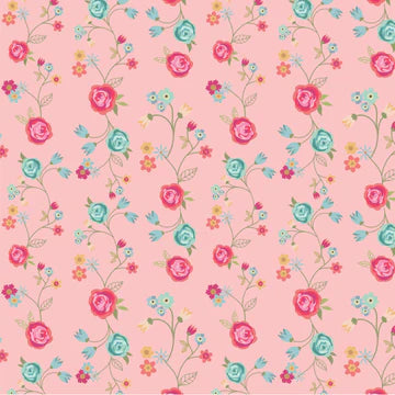 Calico Cowgirls - Poppie cotton Lori woods | in stock - Floral & Vines pink CW24818