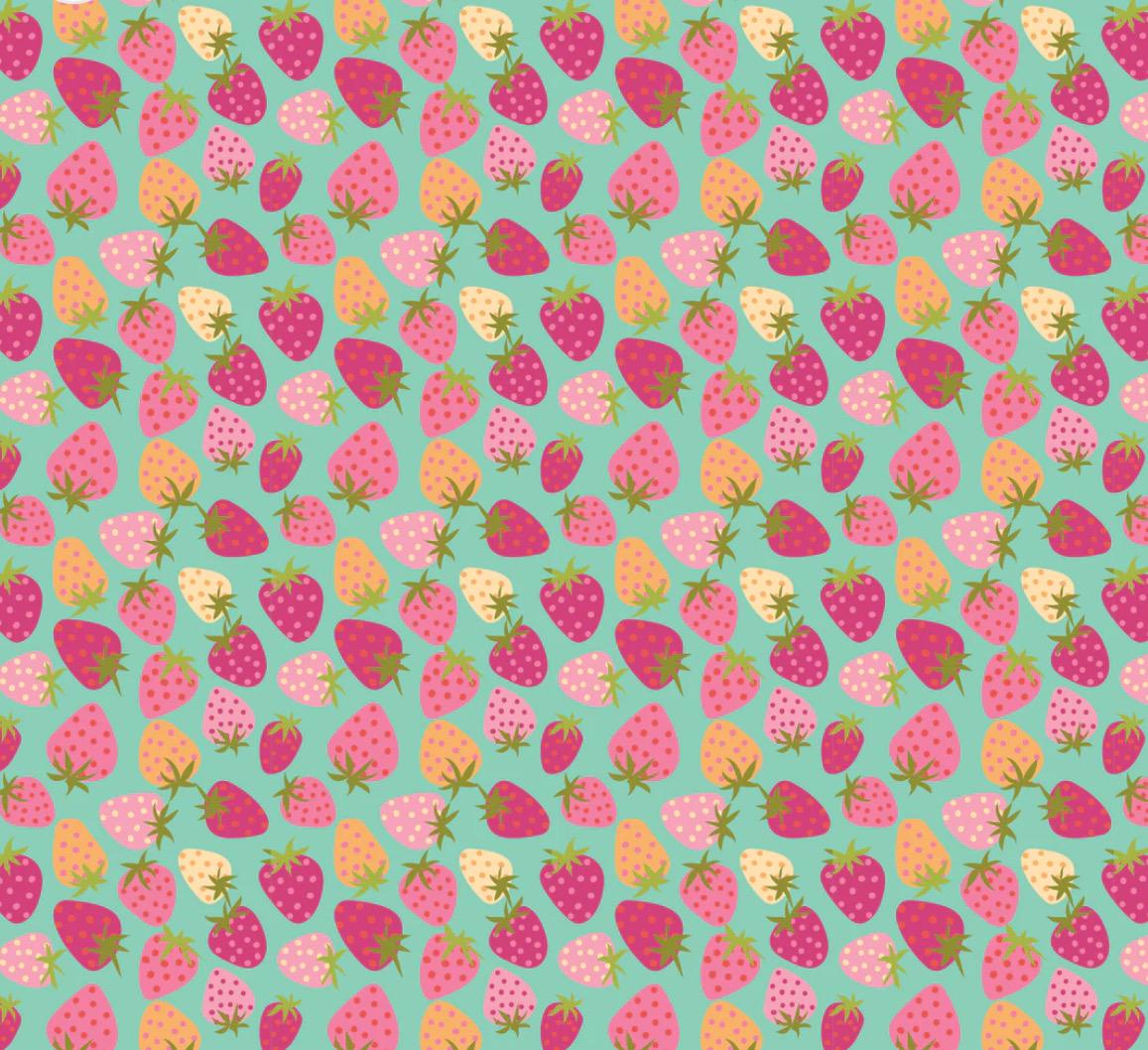 Calico Cowgirls - 5 Fat quarter / Half bundle Poppie cotton Lori woods | shipping Oct * 2024 - strawberry pie - strawberries plaid