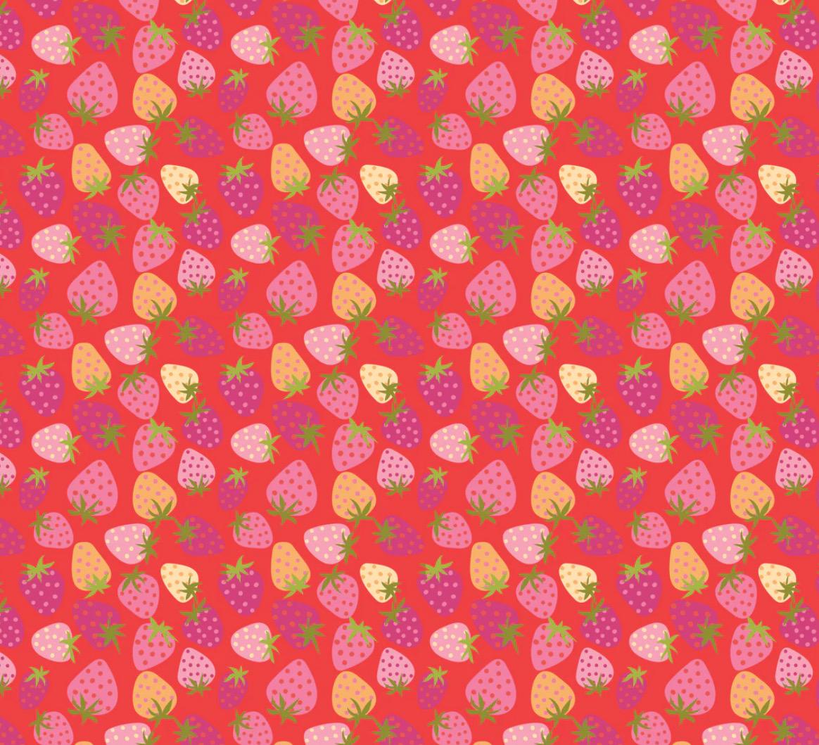Calico Cowgirls - 5 Fat quarter / Half bundle Poppie cotton Lori woods | shipping Oct * 2024 - strawberry pie - strawberries plaid