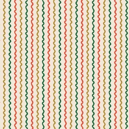 Holiday classics III by Rifle Paper co RP503-CR1M Rifle Paper Co. Basics - Ribbon Stripe - Cream Metallic Fabric