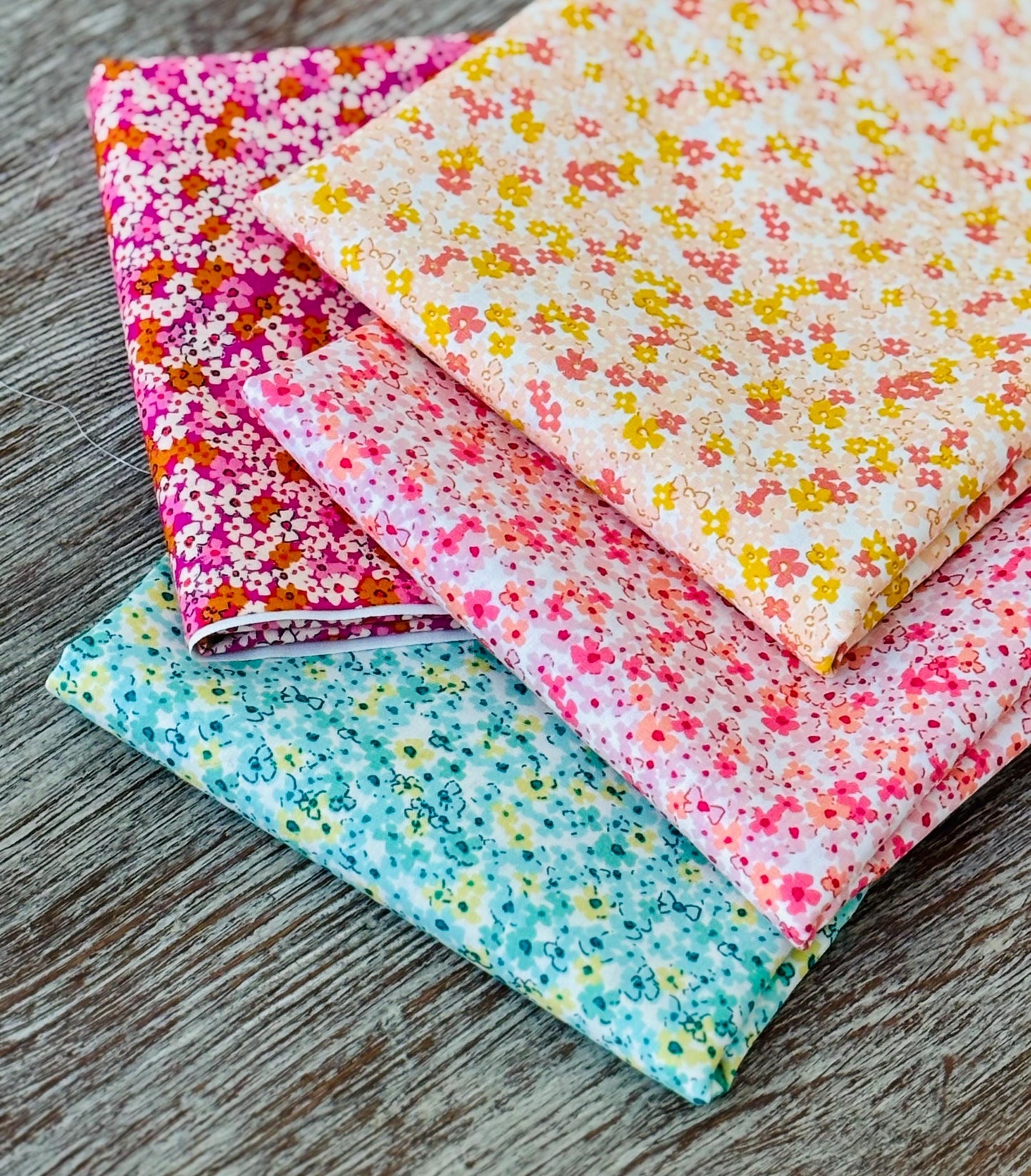 Melodic Blooms 4 Fat quarter bundle by AGF | In stock stash builder - low volume - floral - cream - ditsy - flowers