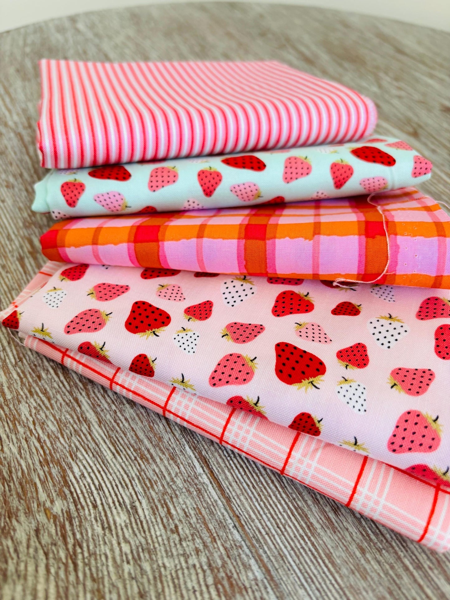 Red Berry Summer - 20 piece FQ or 1/2 bundle - AGF - plaid - gingham - Poppie cotton - starry - stripes - berries