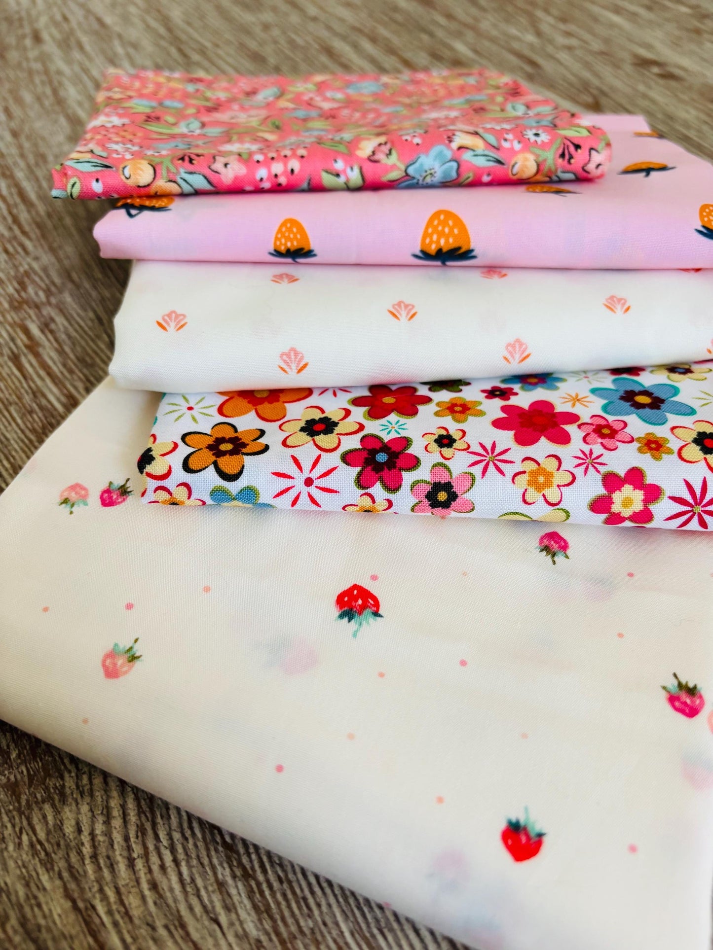 Red Berry Summer - 20 piece FQ or 1/2 bundle - AGF - plaid - gingham - Poppie cotton - starry - stripes - berries