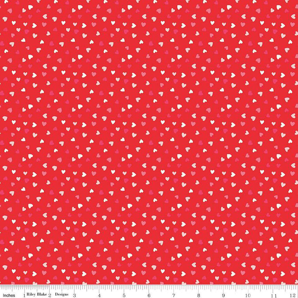 Sweetheart | C15505 red heart toss| 100% cotton | My mind's eye | holiday - valentine - heart - pink - in stock