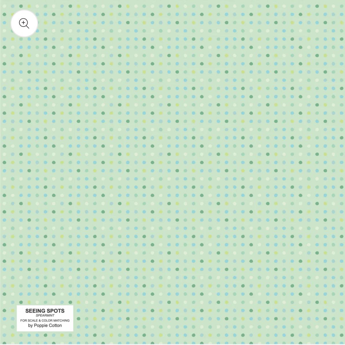 Spearmint green - seeing spots | Poppy cotton | in stock | ditsy | polka dots | vintage | Lori Woods