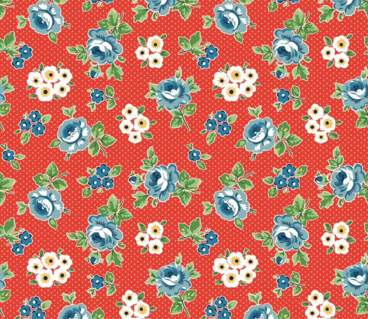 Preorder** Flower Market hand picked red | Poppie cotton | Elea Lutz | vintage | ship Sept '25 FM25406