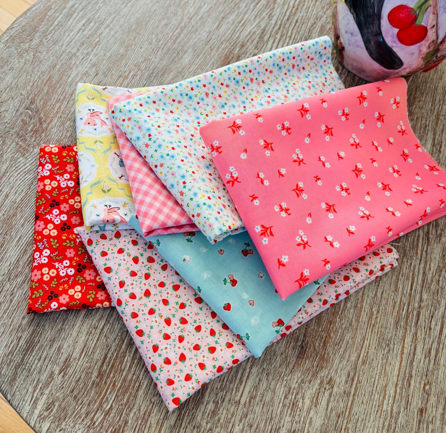 Strawberry fair day 7 | Fat quarters bundles 7 fabrics | AGF RBD | Poppie cotton Summer