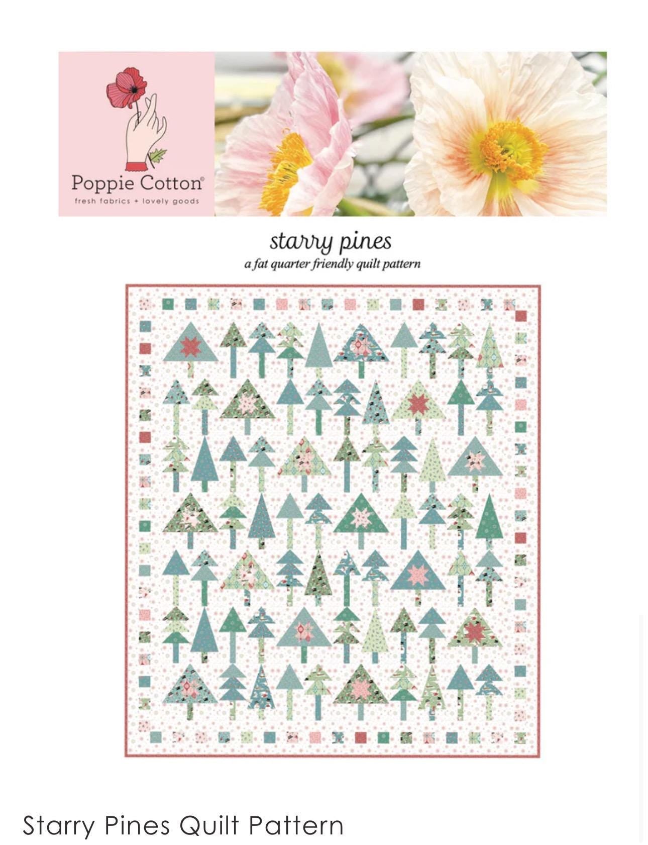 Starry pines Quilt paper pattern Frost and flurry - Poppie cotton | quilt size 84 " x 94 " - Shipping now FFP25159