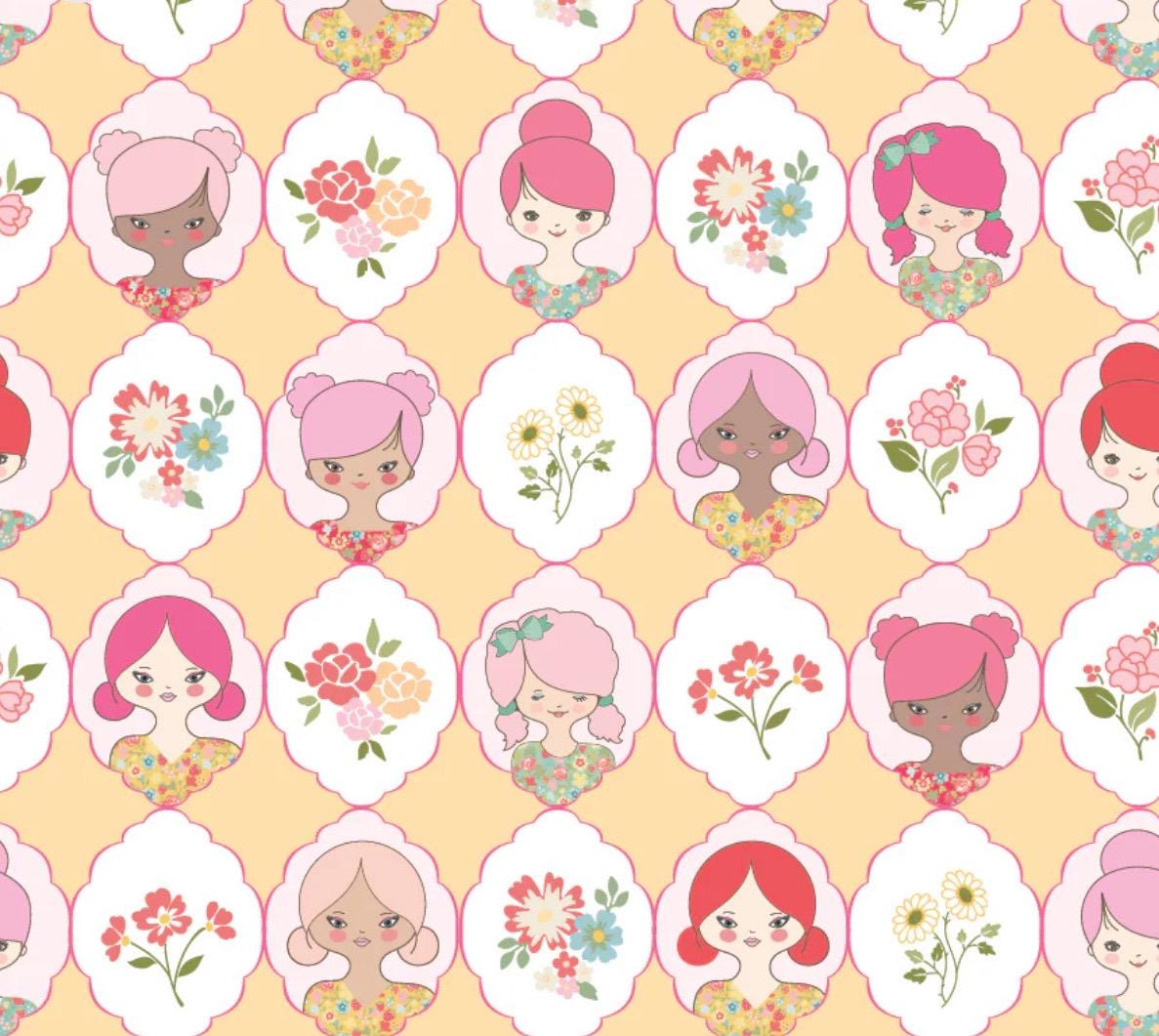 Rosy cheeks Mornin' yellow RC25261 | Poppie cotton | Rosy cheeks | vintage | in stock