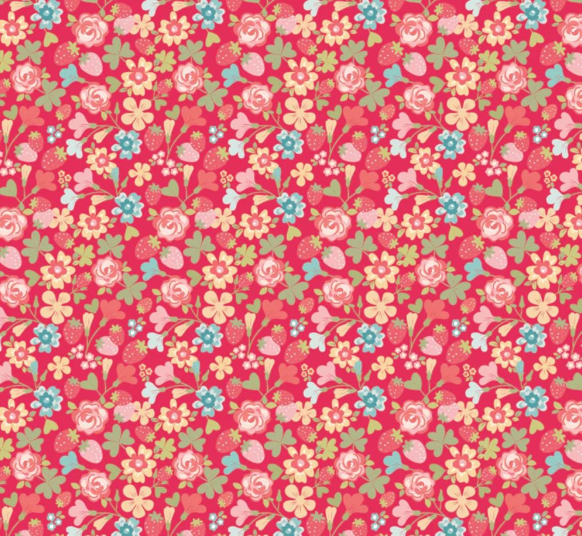 Rosy cheeks Hello red RC25242 | Poppie cotton | Rosy cheeks | vintage | **preorder** shipping July