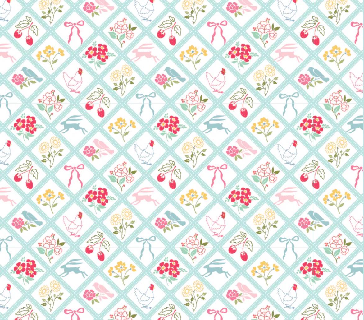 Rosy cheeks Bon jour blue RC25247 | Poppie cotton | Rosy cheeks | vintage | in stock