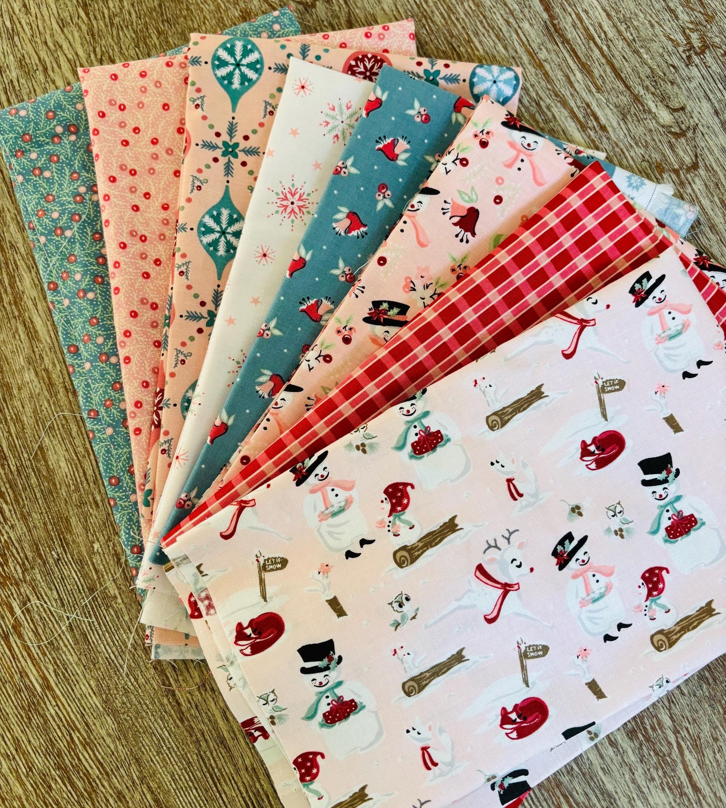 Frost and flurry Mini bundle #6 + blenders 8 FQ / 1/2 yards| Poppie cotton | Sheri McCulley | vintage | in stock - holiday christmas