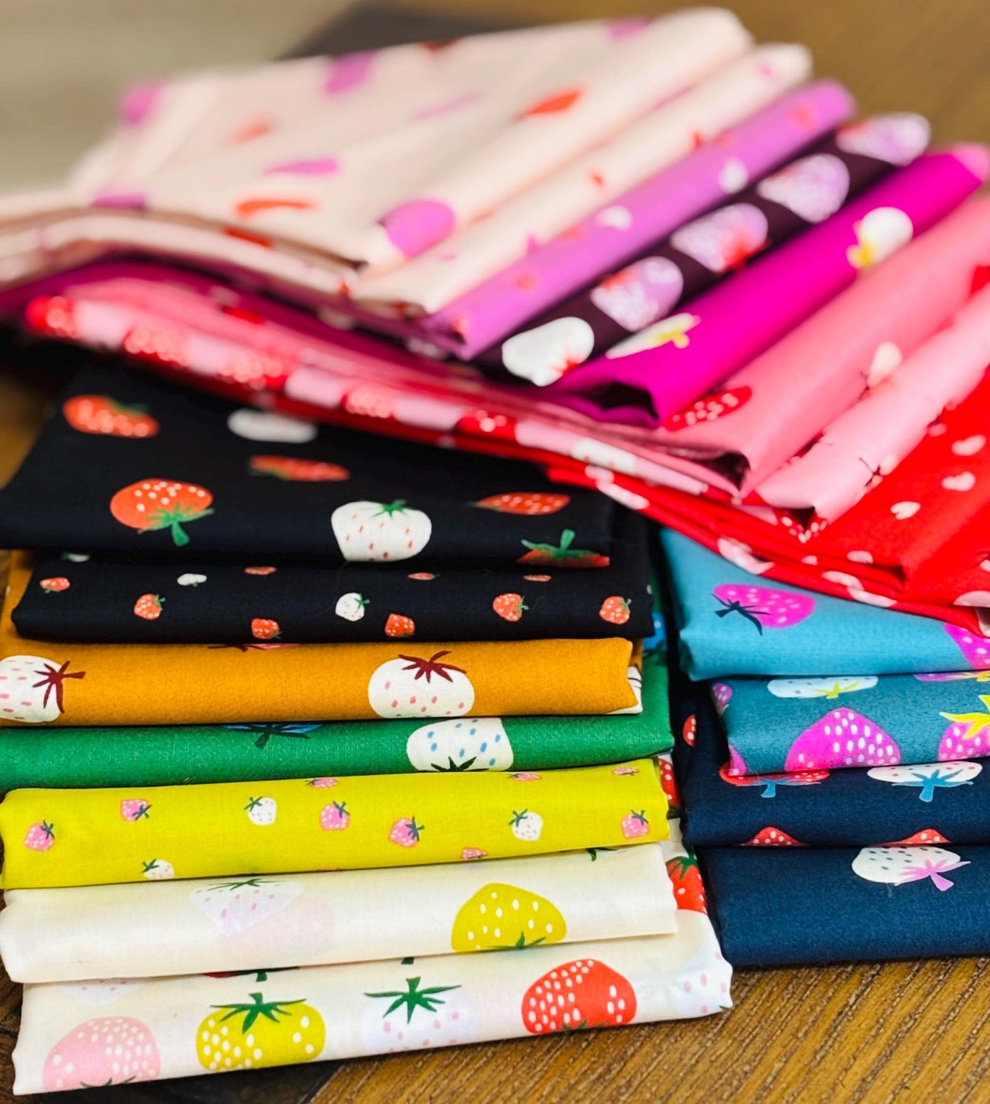 Strawberry 20 Fat quarter bundle | Ruby star l in stock | summer | Fast shipping | 18" x 22" x 20 or half yard | Kimberly Kight