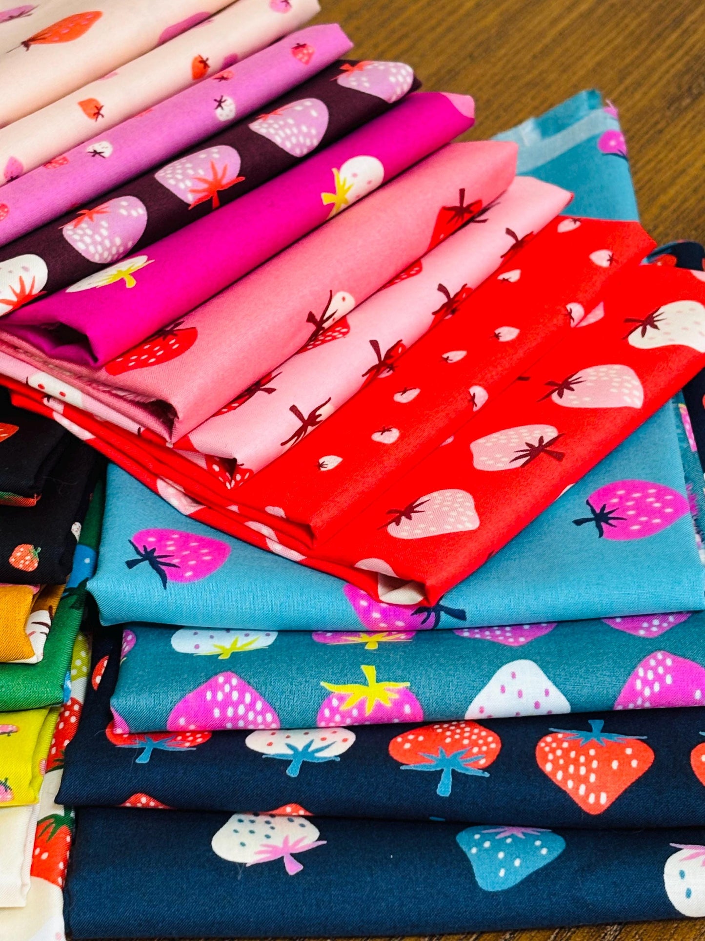 Strawberry 20 Fat quarter bundle | Ruby star l in stock | summer | Fast shipping | 18" x 22" x 20 or half yard | Kimberly Kight