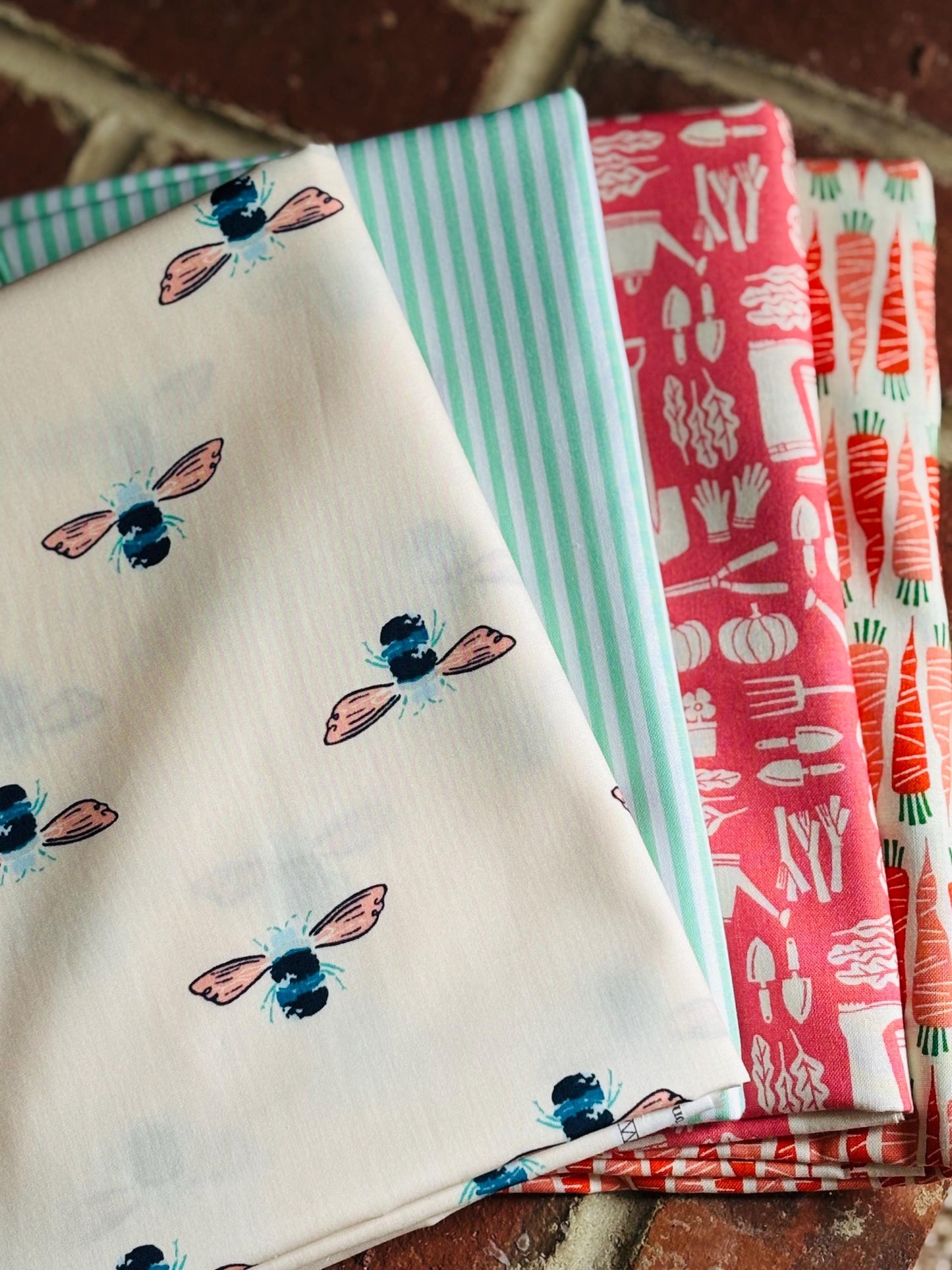 Kitchen garden No 4 fruit vegetable summer curated bundle - 18 piece FQ or 1/2 yd - in the garden - AGF - cotton and steel - berries