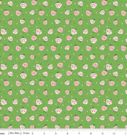 Summer Skies and Fireflies raspberries green | Gracey Larson | C16374 | Fast shipping | summer vintage